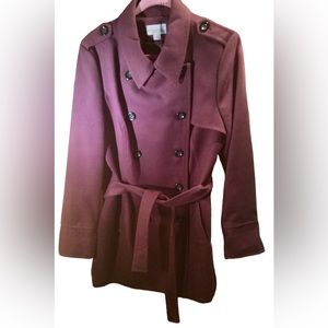 New💕 Belted Pea Coat Jacket Double Breasted  Sz 16